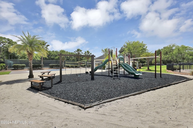 view of jungle gym