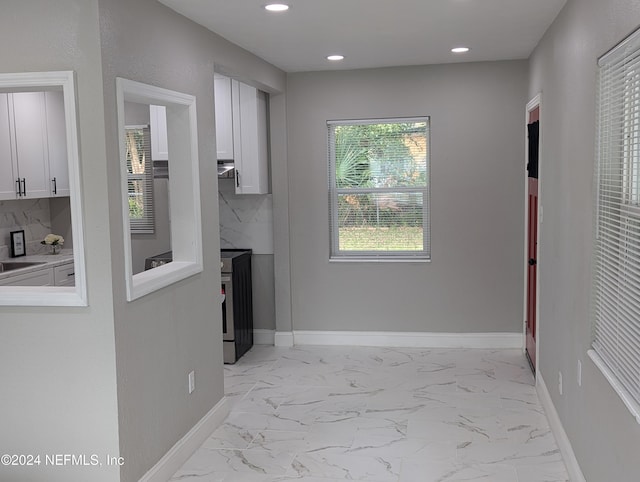 corridor with sink