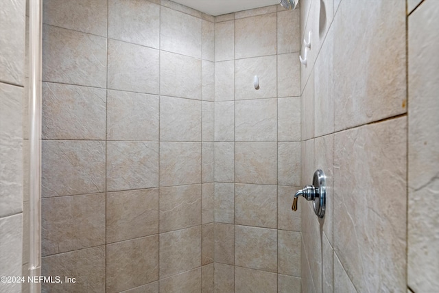 details with a tile shower