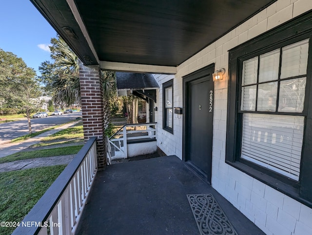 view of patio with a porch