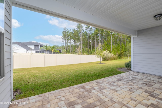 view of yard featuring a patio