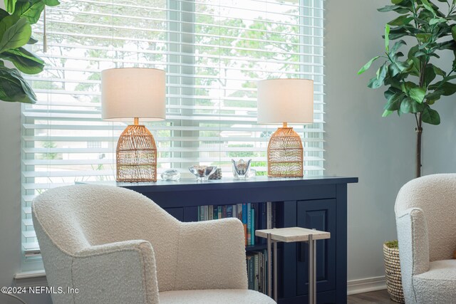 sitting room featuring hardwood / wood-style flooring