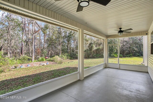 view of unfurnished sunroom