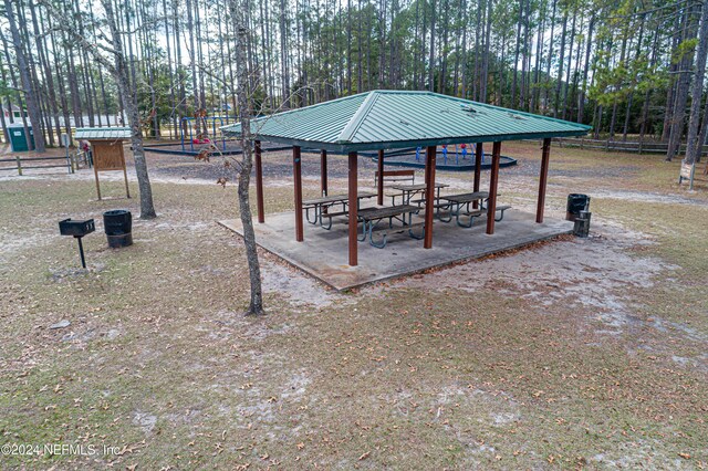 view of community with a gazebo