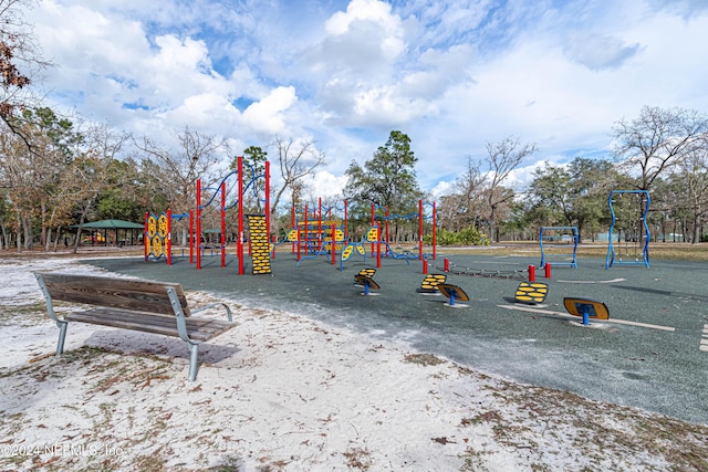 view of community jungle gym