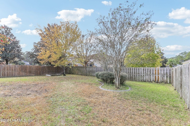 view of yard featuring a fenced backyard