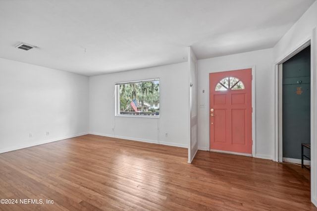 entryway featuring wood-type flooring and a healthy amount of sunlight