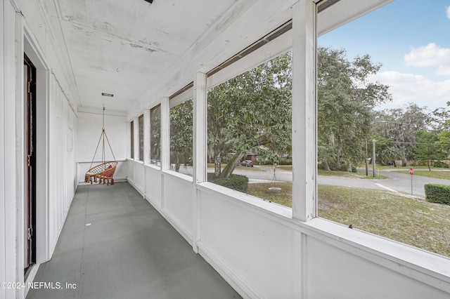 view of unfurnished sunroom