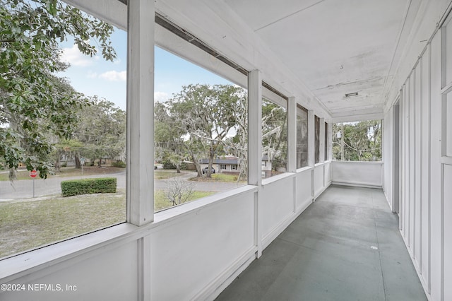 view of unfurnished sunroom