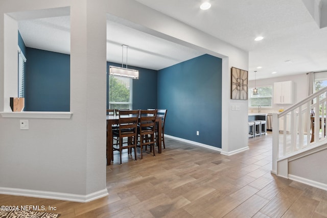 dining room featuring light hardwood / wood-style flooring