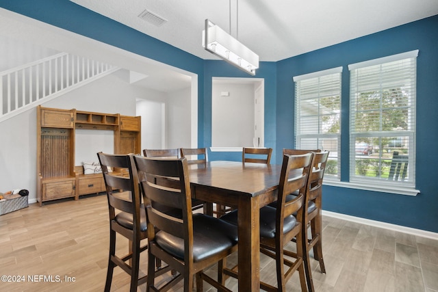 dining area featuring light hardwood / wood-style flooring