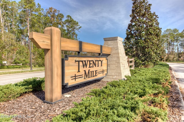 view of community sign