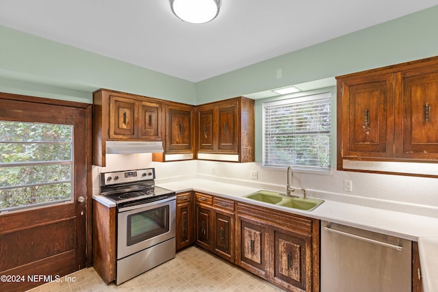 kitchen with sink and stainless steel appliances