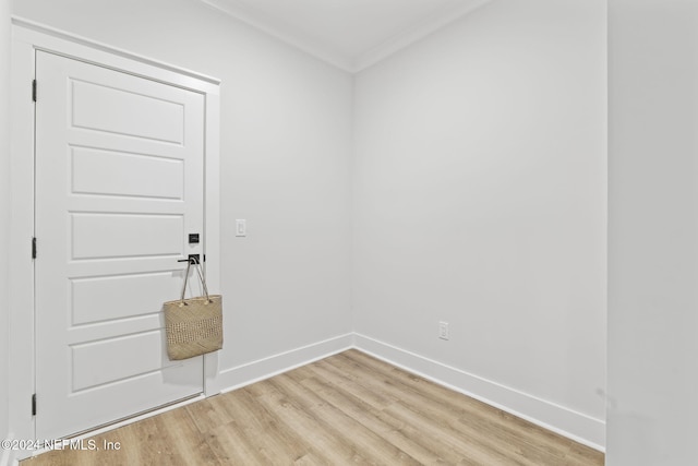 empty room with light wood-type flooring