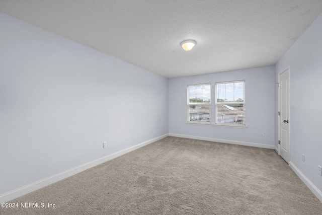 spare room with carpet flooring and a textured ceiling