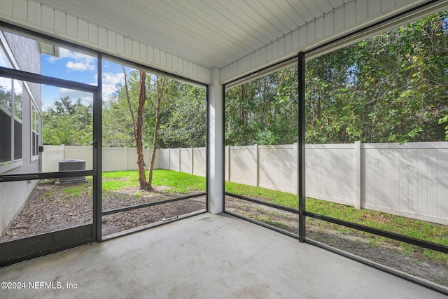 view of unfurnished sunroom