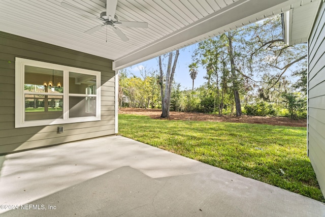 view of patio / terrace with ceiling fan