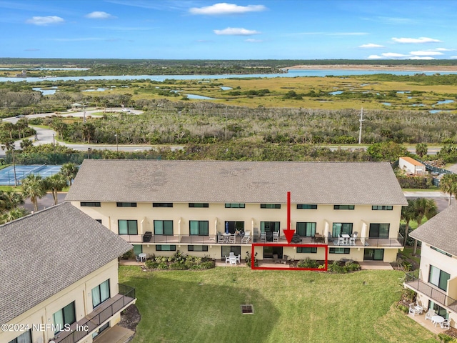 8550 A1A S Unit 13131, Saint Augustine, FL 32080 - aerial view of property and surrounding area featuring property boundaries highlighted and a nearby body of water