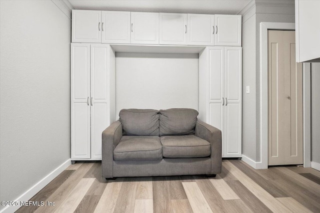 sitting room with light wood-type flooring