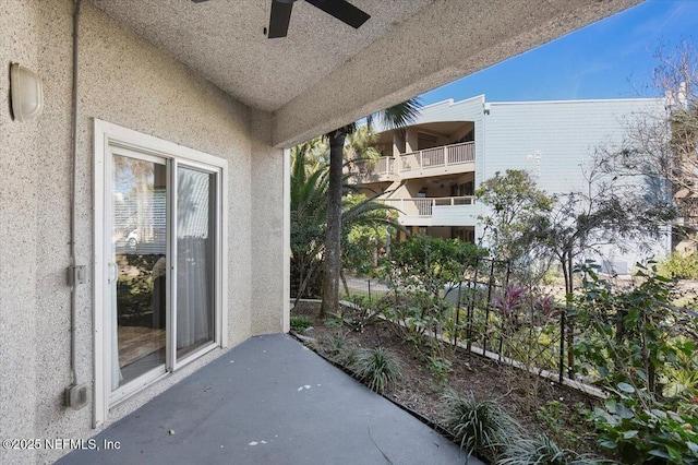 view of patio with ceiling fan