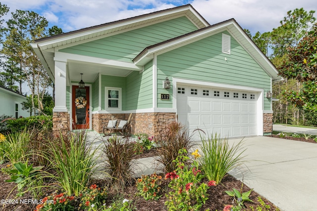 view of front of house with a garage