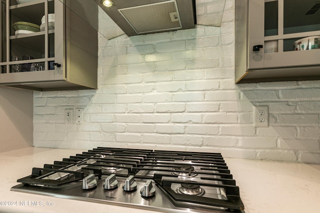 kitchen with stainless steel gas cooktop