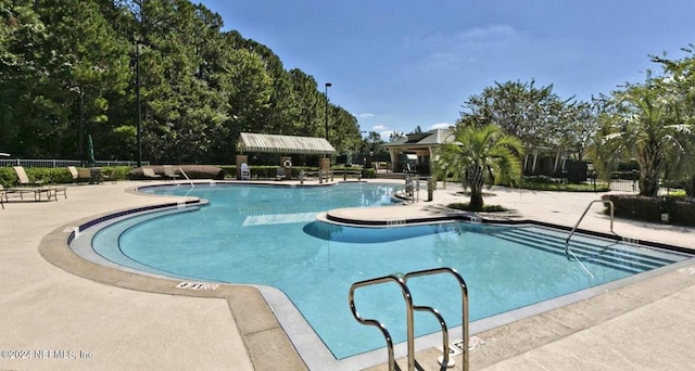 view of pool featuring a patio area