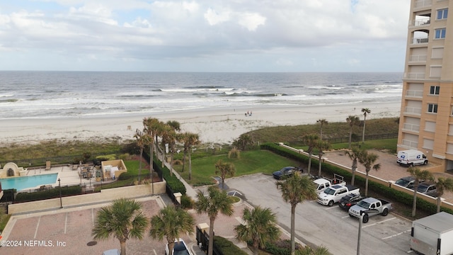 water view featuring a beach view