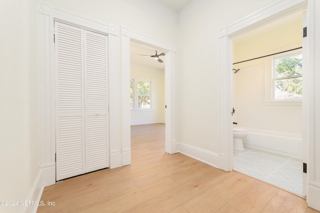 hallway featuring light wood-type flooring