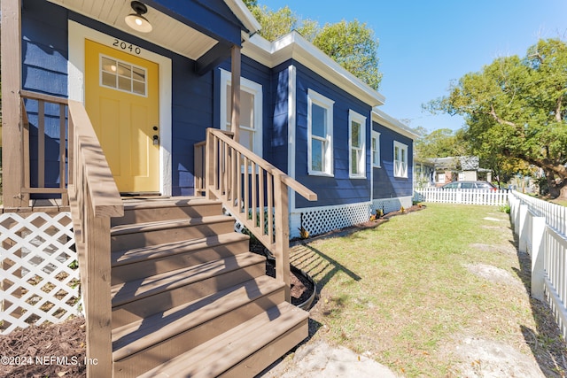 exterior space featuring a yard