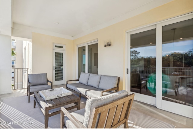 view of patio / terrace featuring an outdoor living space