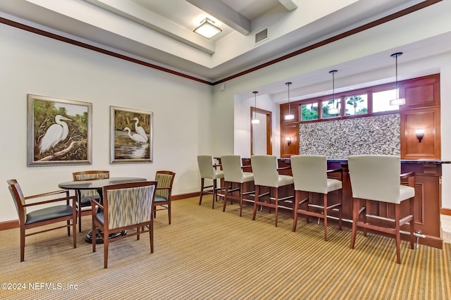 dining area with indoor bar