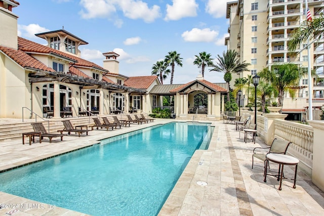 view of pool with a patio area