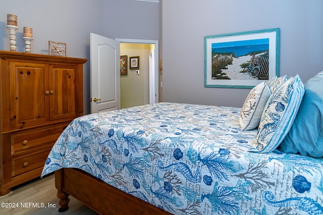 bedroom featuring light hardwood / wood-style floors