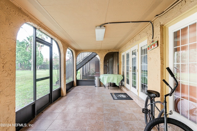 view of unfurnished sunroom