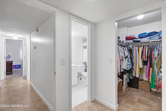 interior space featuring light tile patterned floors