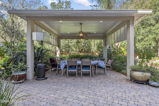 view of patio / terrace with ceiling fan