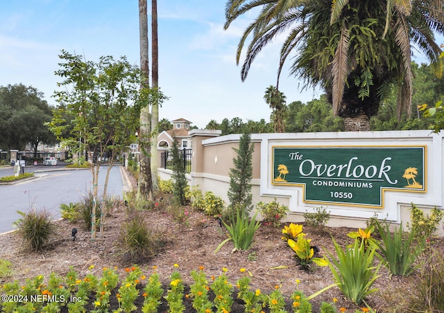 view of community sign