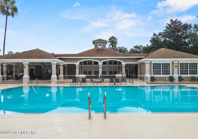 view of pool featuring a patio area