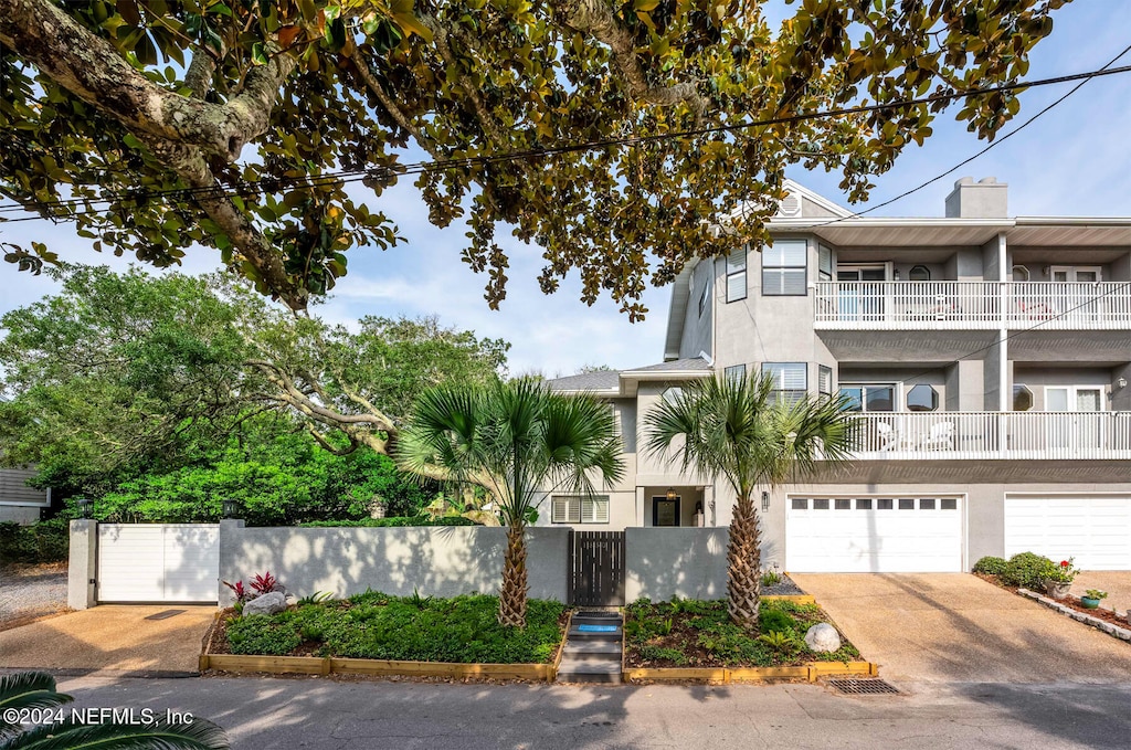 view of property featuring a garage