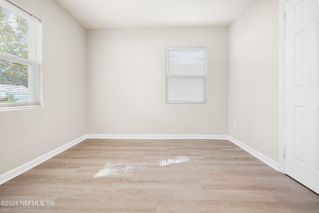 empty room featuring light wood-type flooring and plenty of natural light