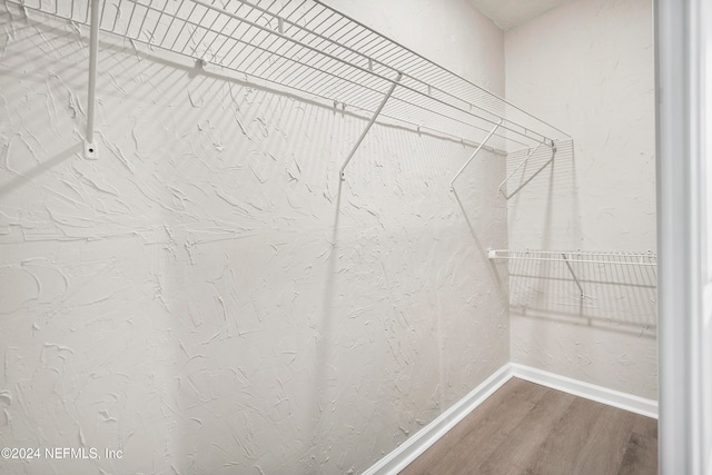 spacious closet with wood-type flooring