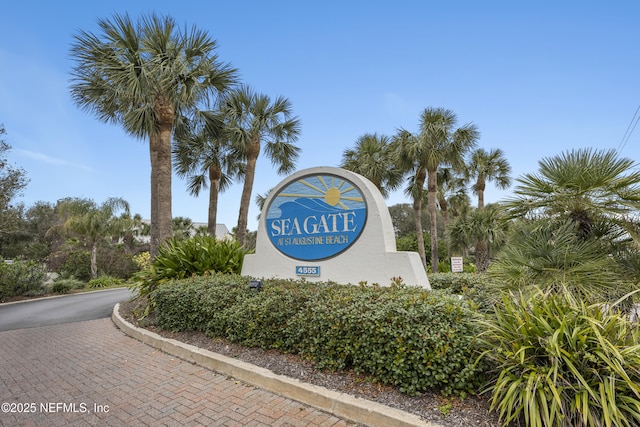 view of community sign