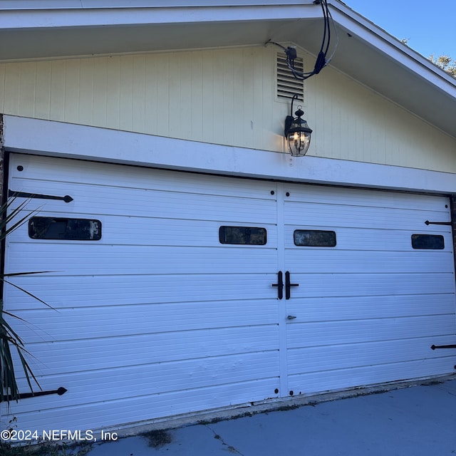 view of garage