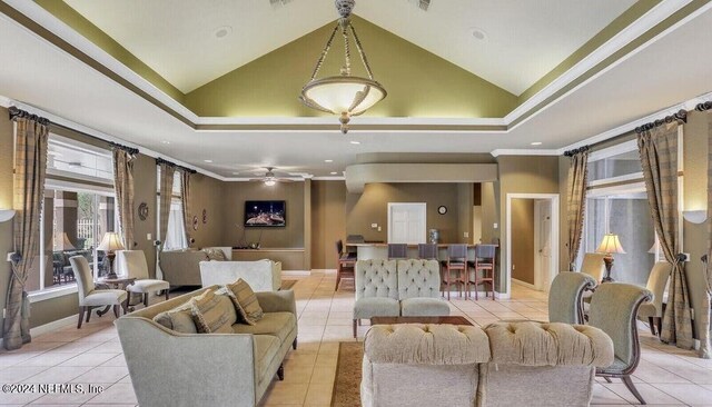 19 Arbor Club Dr Unit 317, Ponte Vedra Beach, FL 32082 - building lobby featuring recessed lighting, ornamental molding, and high vaulted ceiling