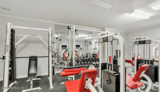 19 Arbor Club Dr Unit 317, Ponte Vedra Beach, FL 32082 - exercise room featuring crown molding