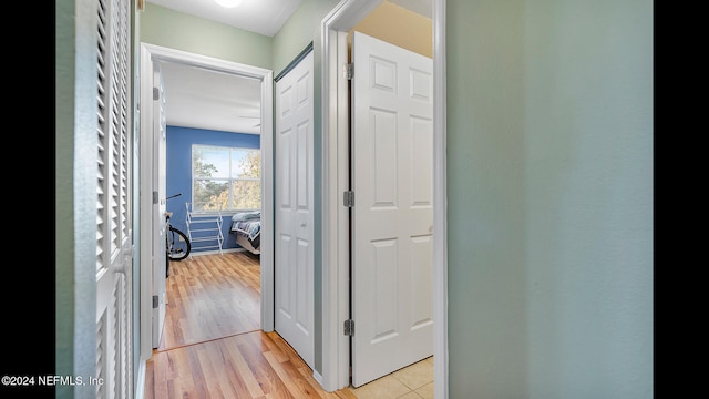 hallway featuring light hardwood / wood-style floors