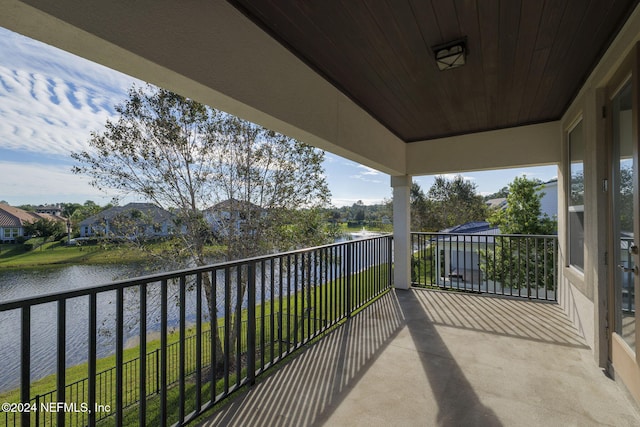 balcony with a water view