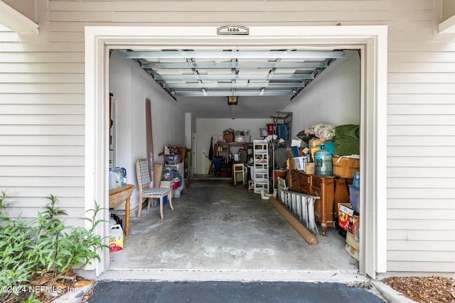 view of garage