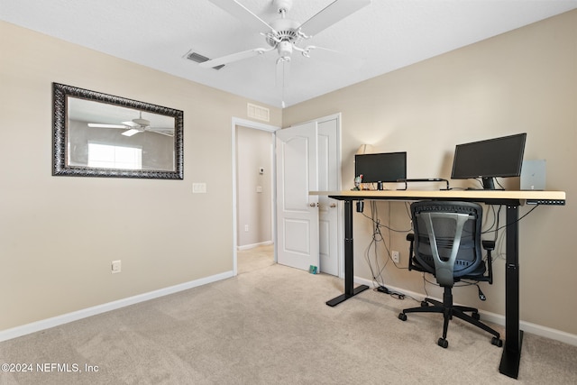 view of carpeted office